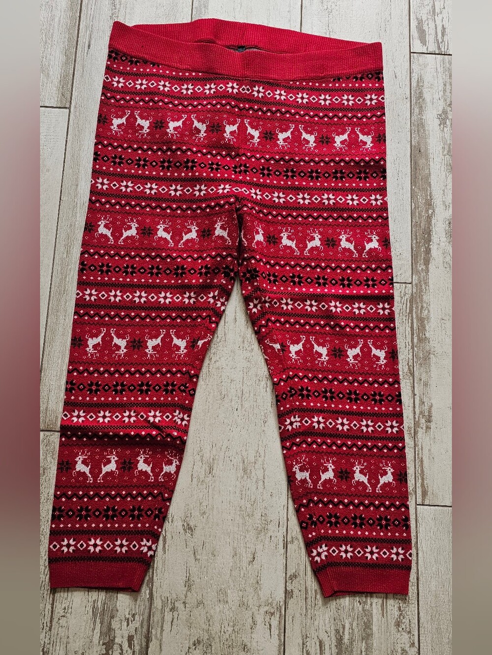 Torrid Red Fair Isle Reindeer Knit Sweater Leggings 4X 26